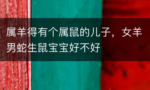 属羊得有个属鼠的儿子，女羊男蛇生鼠宝宝好不好