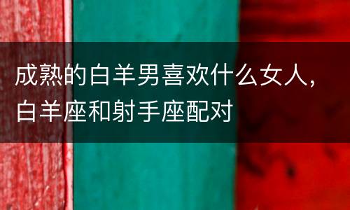 成熟的白羊男喜欢什么女人，白羊座和射手座配对