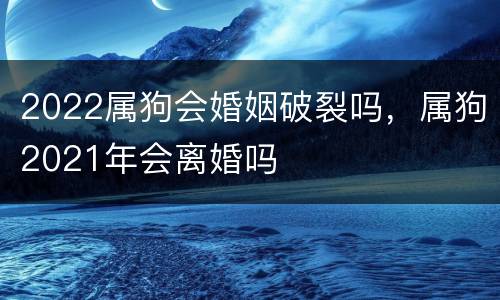 2022属狗会婚姻破裂吗，属狗2021年会离婚吗