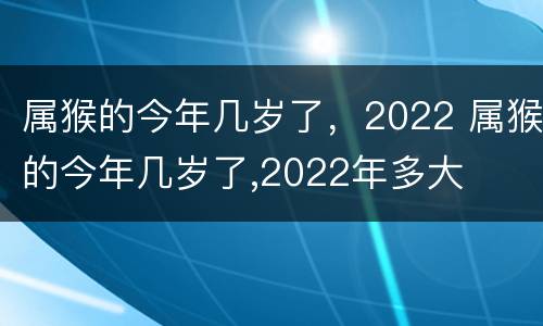 属猴的今年几岁了，2022 属猴的今年几岁了,2022年多大