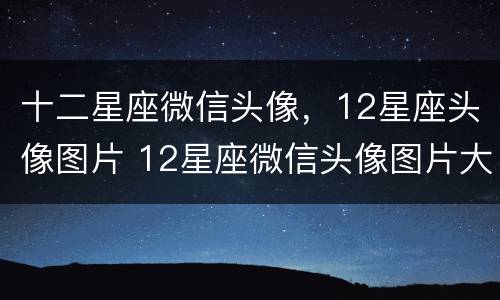 十二星座微信头像，12星座头像图片 12星座微信头像图片大全
