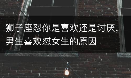 狮子座怼你是喜欢还是讨厌，男生喜欢怼女生的原因