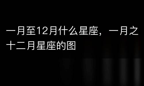 一月至12月什么星座，一月之十二月星座的图