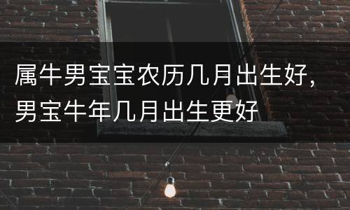 属牛男宝宝农历几月出生好，男宝牛年几月出生更好