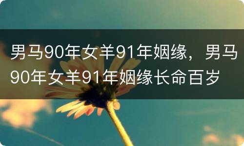 男马90年女羊91年姻缘，男马90年女羊91年姻缘长命百岁