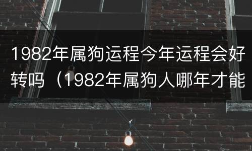 1982年属狗运程今年运程会好转吗（1982年属狗人哪年才能走大运）