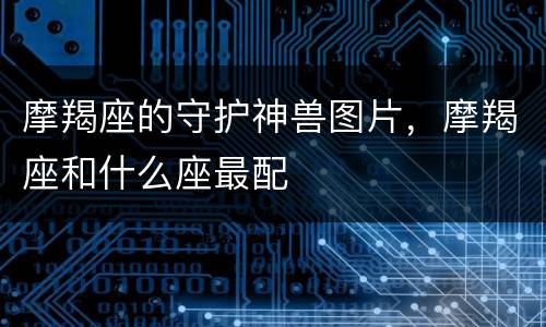 摩羯座的守护神兽图片，摩羯座和什么座最配