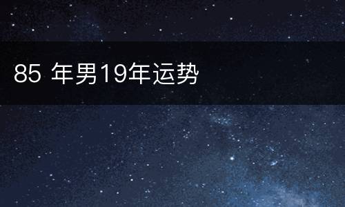 85 年男19年运势