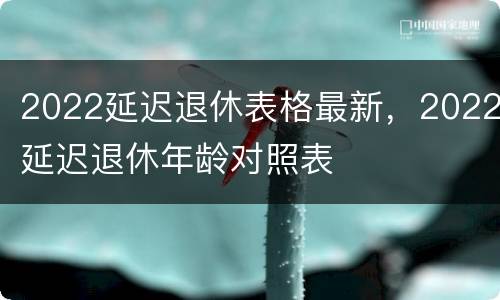 2022延迟退休表格最新，2022延迟退休年龄对照表