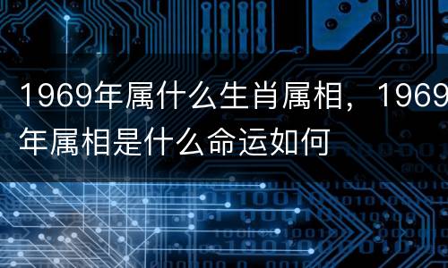 1969年属什么生肖属相，1969年属相是什么命运如何