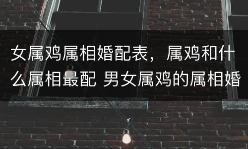 女属鸡属相婚配表，属鸡和什么属相最配 男女属鸡的属相婚配表
