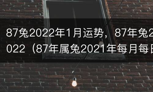 87兔2022年1月运势，87年兔2022（87年属兔2021年每月每日运程）