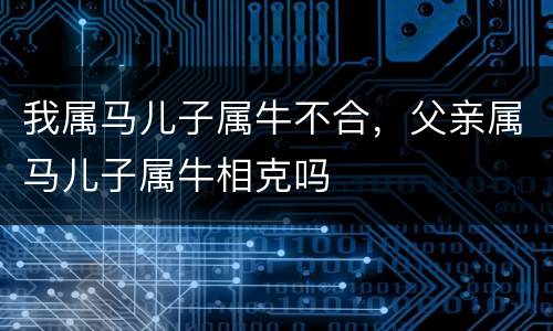 我属马儿子属牛不合，父亲属马儿子属牛相克吗