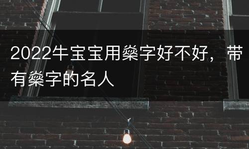 2022牛宝宝用燊字好不好，带有燊字的名人