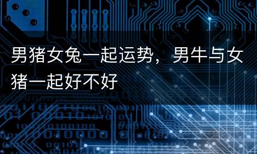 男猪女兔一起运势，男牛与女猪一起好不好