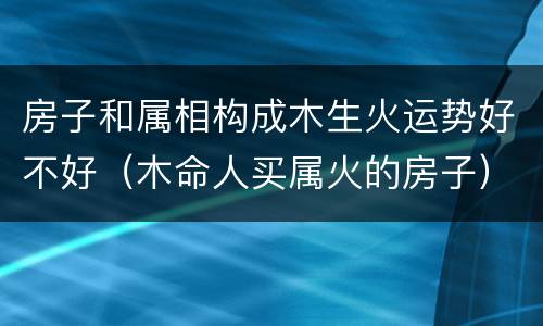 房子和属相构成木生火运势好不好（木命人买属火的房子）