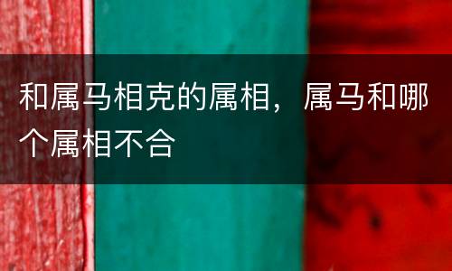 和属马相克的属相，属马和哪个属相不合