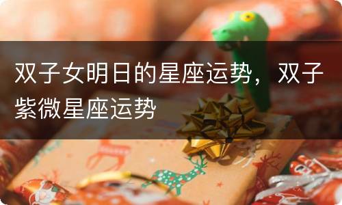 双子女明日的星座运势，双子紫微星座运势
