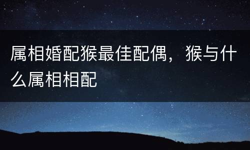 属相婚配猴最佳配偶，猴与什么属相相配