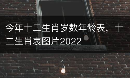 今年十二生肖岁数年龄表，十二生肖表图片2022