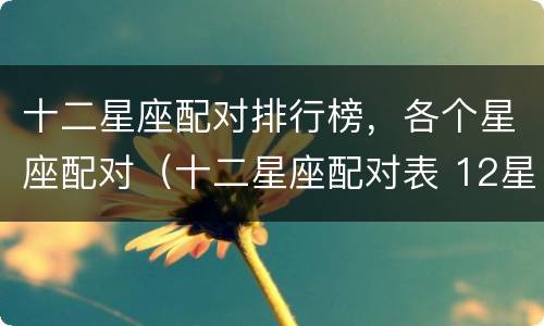 十二星座配对排行榜，各个星座配对（十二星座配对表 12星座最佳配对）