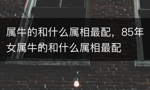 属牛的和什么属相最配，85年女属牛的和什么属相最配