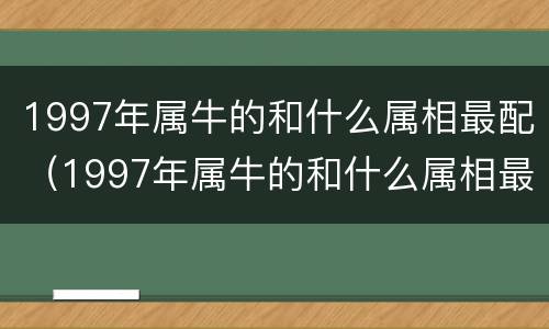 1997年属牛的和什么属相最配（1997年属牛的和什么属相最配婚）