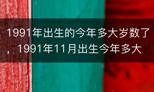 1991年出生的今年多大岁数了，1991年11月出生今年多大