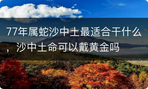 77年属蛇沙中土最适合干什么，沙中土命可以戴黄金吗