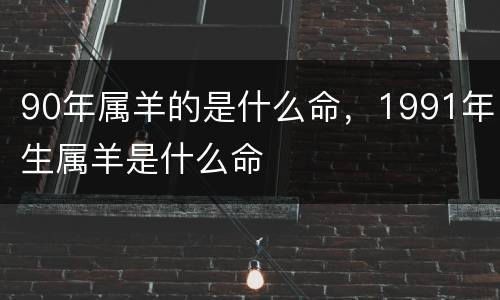 90年属羊的是什么命，1991年生属羊是什么命