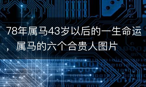 78年属马43岁以后的一生命运，属马的六个合贵人图片