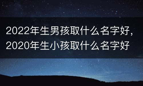 2022年生男孩取什么名字好，2020年生小孩取什么名字好