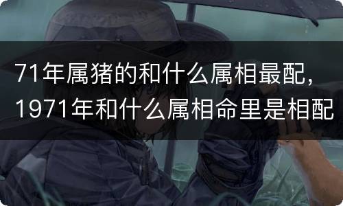 71年属猪的和什么属相最配，1971年和什么属相命里是相配的