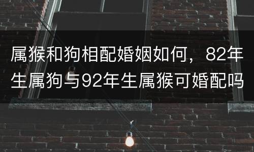 属猴和狗相配婚姻如何，82年生属狗与92年生属猴可婚配吗?有什么不好吗