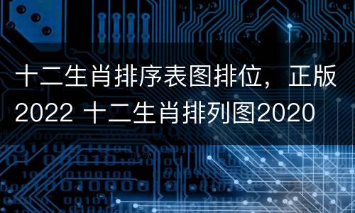 十二生肖排序表图排位，正版2022 十二生肖排列图2020