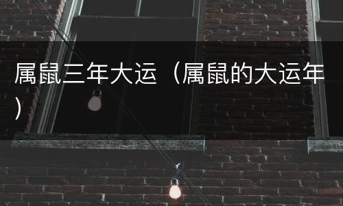 属鼠三年大运（属鼠的大运年）