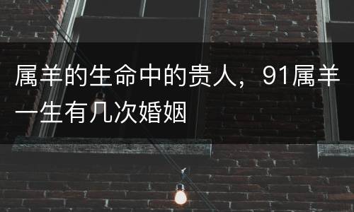 属羊的生命中的贵人，91属羊一生有几次婚姻