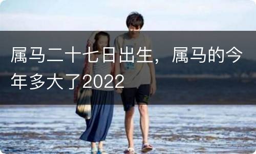 属马二十七日出生，属马的今年多大了2022