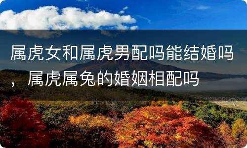 属虎女和属虎男配吗能结婚吗，属虎属兔的婚姻相配吗