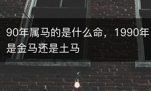 90年属马的是什么命，1990年是金马还是土马