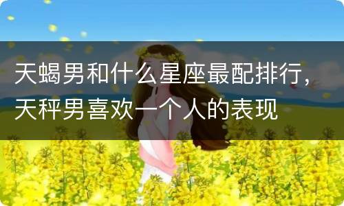 天蝎男和什么星座最配排行，天秤男喜欢一个人的表现