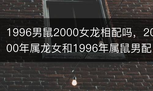 1996男鼠2000女龙相配吗，2000年属龙女和1996年属鼠男配吗