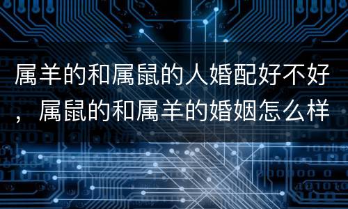 属羊的和属鼠的人婚配好不好，属鼠的和属羊的婚姻怎么样配吗