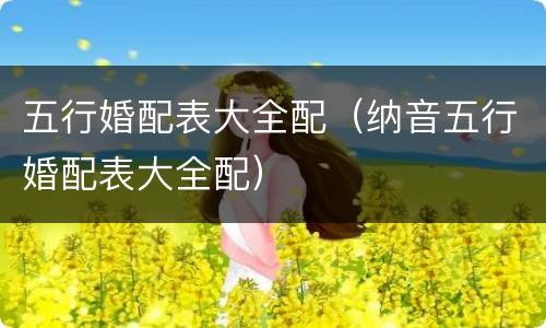 五行婚配表大全配（纳音五行婚配表大全配）