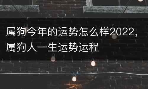 属狗今年的运势怎么样2022，属狗人一生运势运程