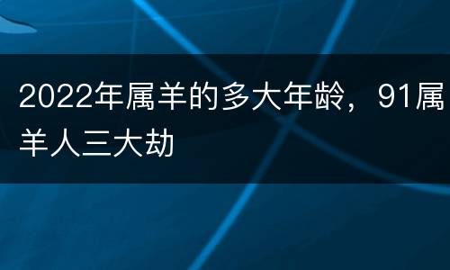 2022年属羊的多大年龄，91属羊人三大劫