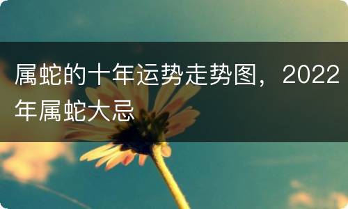 属蛇的十年运势走势图，2022年属蛇大忌