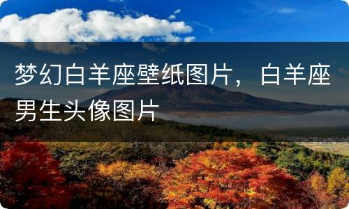 梦幻白羊座壁纸图片，白羊座男生头像图片