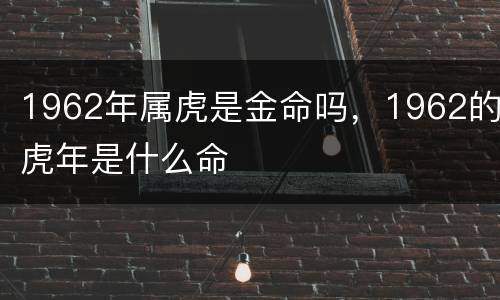 1962年属虎是金命吗，1962的虎年是什么命
