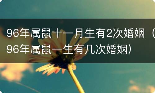 96年属鼠十一月生有2次婚姻（96年属鼠一生有几次婚姻）